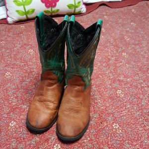 Boys size 1 leather Old West cowboy boots